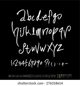 alphabet and numbers / Handwritten alphabet - vector