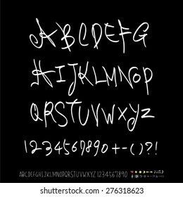alphabet and numbers / Handwritten alphabet - vector