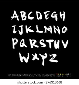 alfabeto y números / alfabeto manuscrito - vector