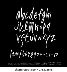alphabet and numbers / Handwritten alphabet - vector
