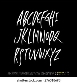 alphabet and numbers / Handwritten alphabet - vector