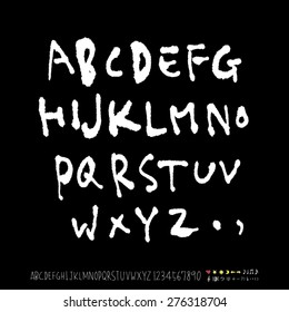 alphabet and numbers / Handwritten alphabet - vector