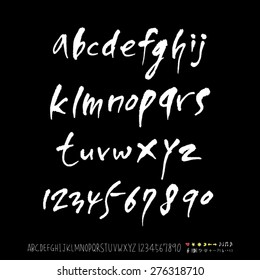 alphabet and numbers / Handwritten alphabet - vector