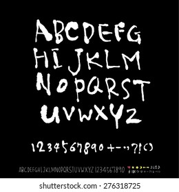 alphabet and numbers / Handwritten alphabet - vector