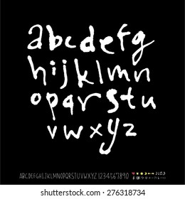 alphabet and numbers / Handwritten alphabet - vector