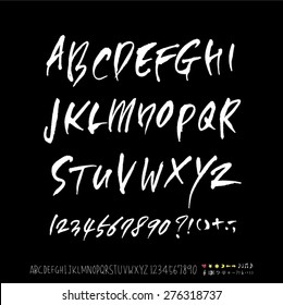 alphabet and numbers / Handwritten alphabet - vector