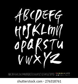 alphabet and numbers / Handwritten alphabet - vector