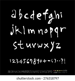 alphabet and numbers / Handwritten alphabet - vector