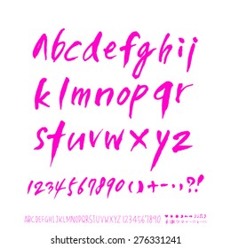 alphabet and numbers / Handwritten alphabet - vector