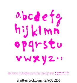 alphabet and numbers / Handwritten alphabet - vector