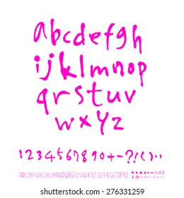 alphabet and numbers / Handwritten alphabet - vector