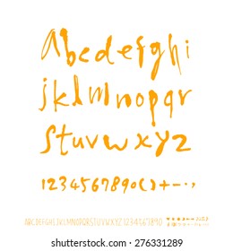 alphabet and numbers / Handwritten alphabet - vector