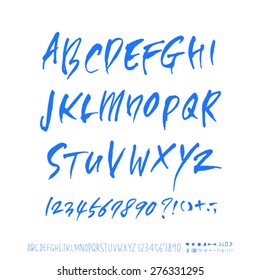 alphabet and numbers / Handwritten alphabet - vector