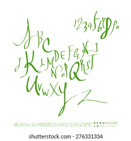 alphabet and numbers / Handwritten alphabet - vector