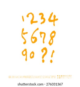 alphabet and numbers / Handwritten alphabet - vector