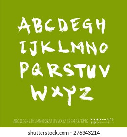 alphabet and numbers / Handwritten alphabet - vector