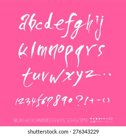 alphabet and numbers / Handwritten alphabet - vector