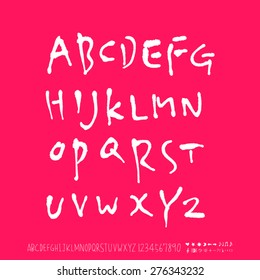 alphabet and numbers / Handwritten alphabet - vector