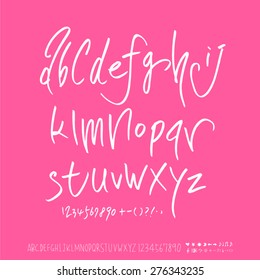 alphabet and numbers / Handwritten alphabet - vector