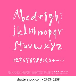 alphabet and numbers / Handwritten alphabet - vector