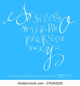 alphabet and numbers / Handwritten alphabet - vector
