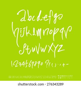 alphabet and numbers / Handwritten alphabet - vector