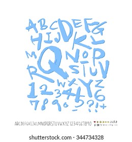 alphabet and numbers / Handwritten alphabet - vector