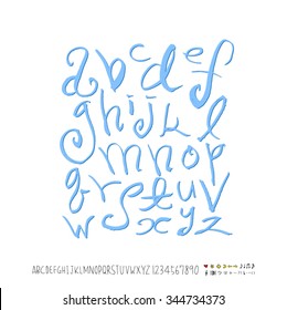 alphabet and numbers / Handwritten alphabet - vector