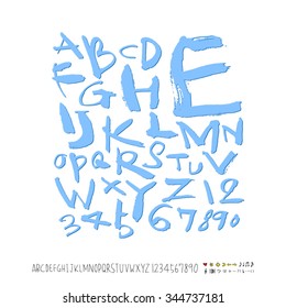 alphabet and numbers / Handwritten alphabet - vector