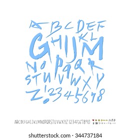 alphabet and numbers / Handwritten alphabet - vector