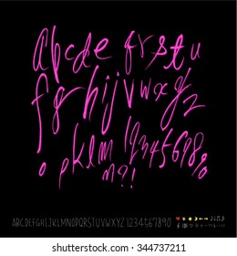 alphabet and numbers / Handwritten alphabet - vector