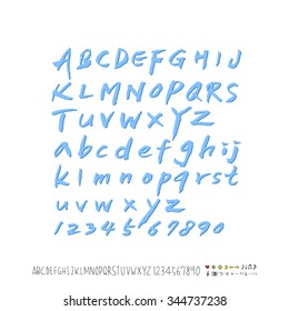 alphabet and numbers / Handwritten alphabet - vector