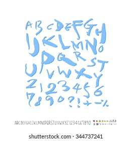 alphabet and numbers / Handwritten alphabet - vector