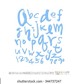 alphabet and numbers / Handwritten alphabet - vector