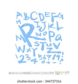 alphabet and numbers / Handwritten alphabet - vector