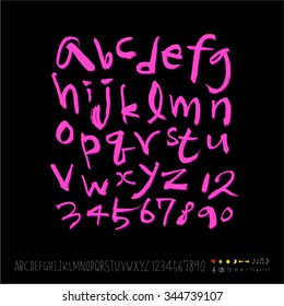 alphabet and numbers / Handwritten alphabet - vector