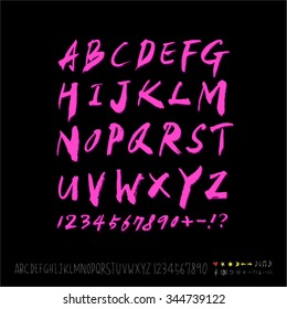 alphabet and numbers / Handwritten alphabet - vector