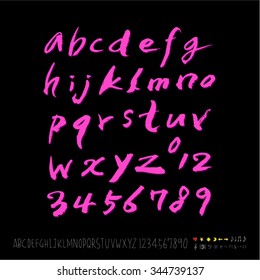 alphabet and numbers / Handwritten alphabet - vector