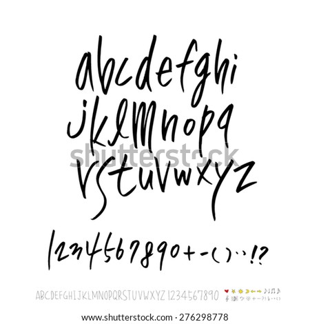 alphabet and numbers / Handwritten alphabet - vector