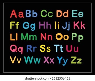 Alphabet and numbers with Multi colors