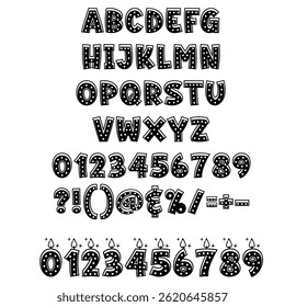 Alphabet, Numbers, and Symbols with Dotted Design