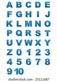 Alphabet and numbers vector illustration