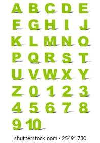 Ilustração do vetor de números e alfabetos