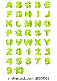 Alphabet and numbers vector illustration