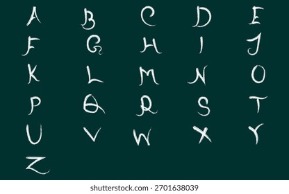 Alphabet and numbers vector set on blackboard background for education and design concept