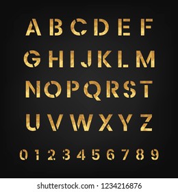 Die Vektorgrafiken des Alphabets und des numerischen Systems