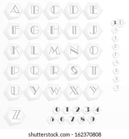 Alphabet with numerals.