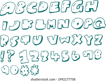 Símbolo gráfico de caracteres alfanuméricos dibujado a mano