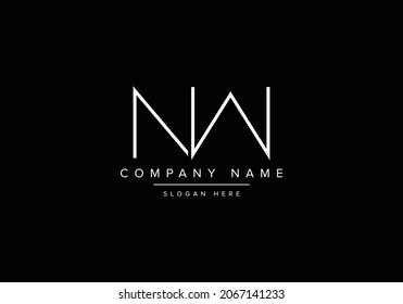 Alphabet NW logo design, NW WN monogram logo