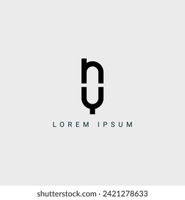 Alphabet NY and YN illustration monogram vector logo template